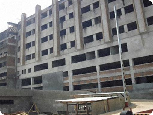 Obras do Hospital do Câncer sendo executadas.